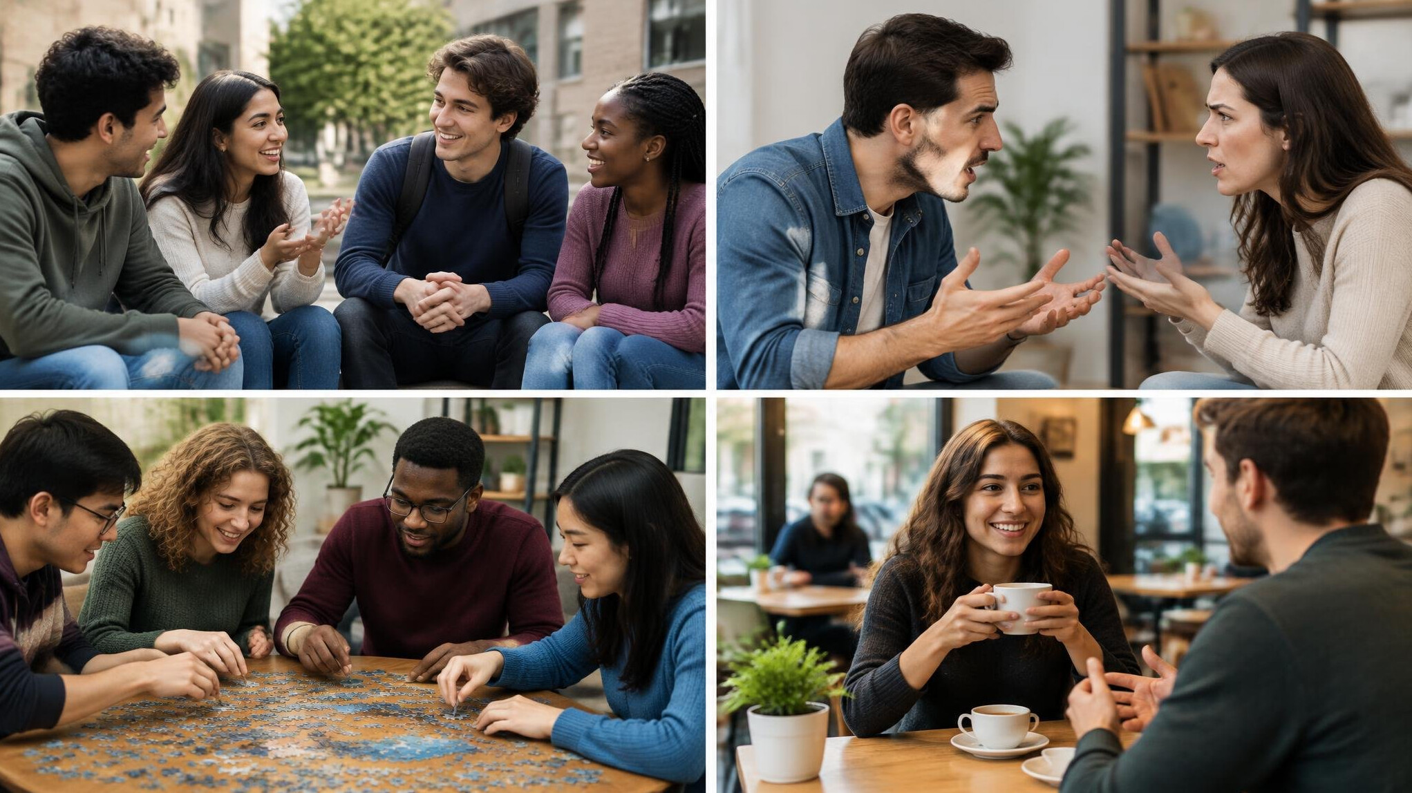 group of friends talking